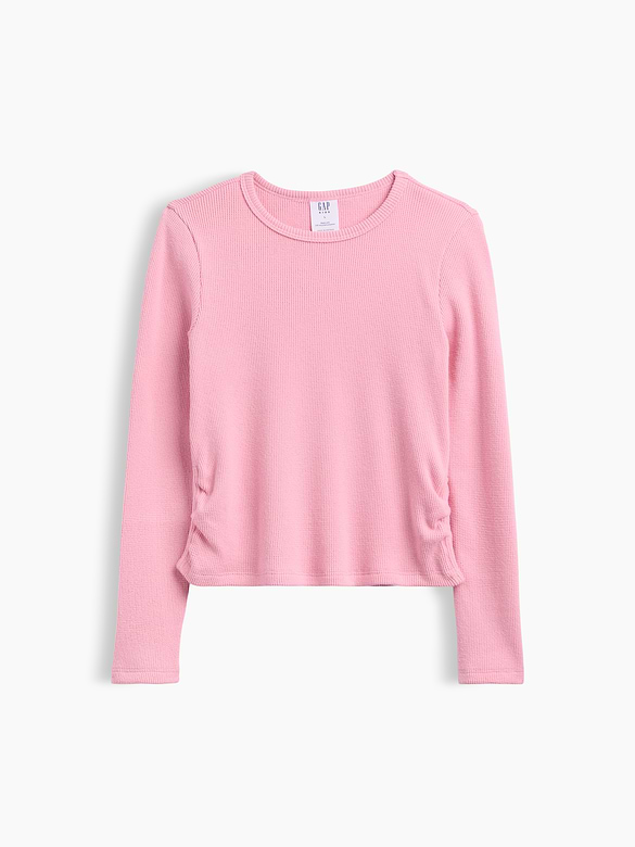 Kids Ruched Waffle-Knit T-Shirt