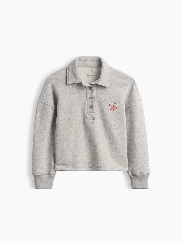 Image 6 de 6, Polo coupe droite surdimensionnée en coton ouaté pour Enfant