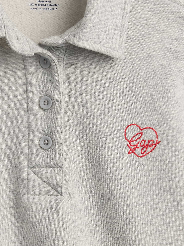 Image 5 de 6, Polo coupe droite surdimensionnée en coton ouaté pour Enfant