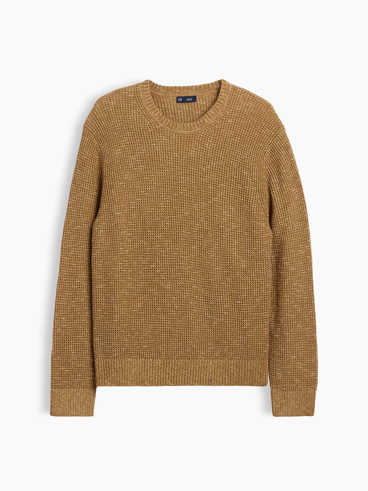 Image 5 of 5, CashSoft Waffle Crew Sweater