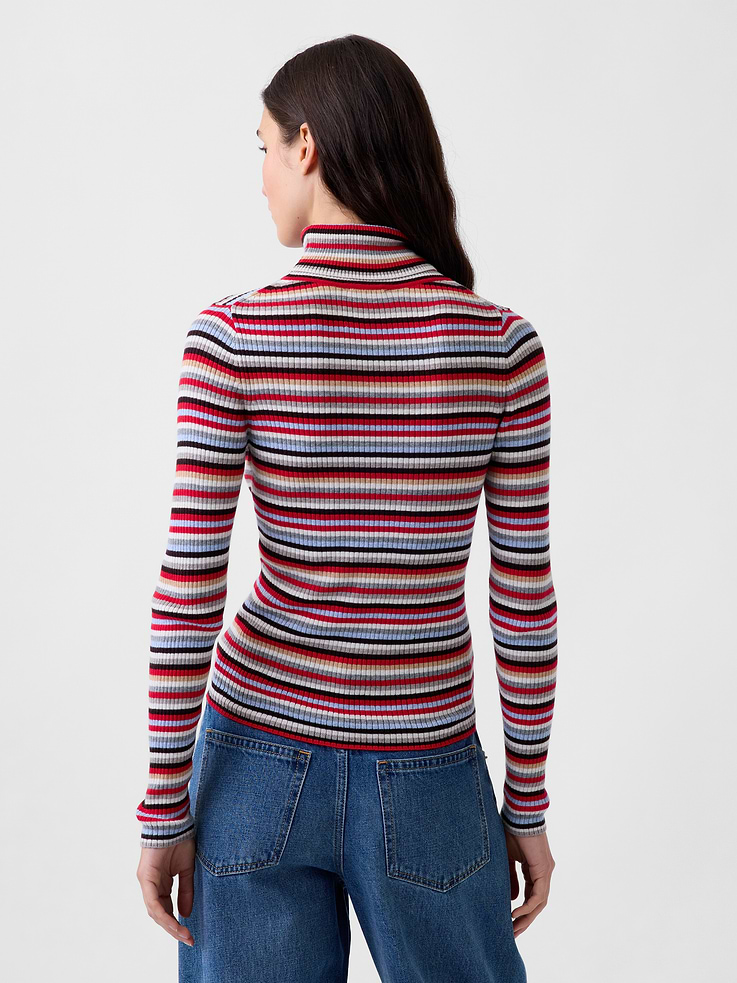 Image 3 of 5, Lightweight CashSoft Rib Turtleneck Sweater