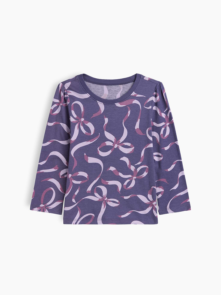 Image 1 of 3, Soft jersey knit., Long puff sleeves., Crewneck., Curved hem., Select styles have allover print., Product #1178440