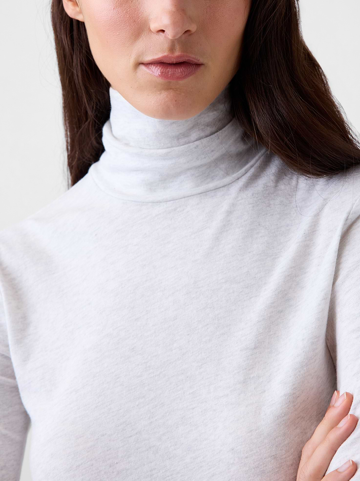 Image 5 of 6, 100% Cotton Authentic Turtleneck T-Shirt