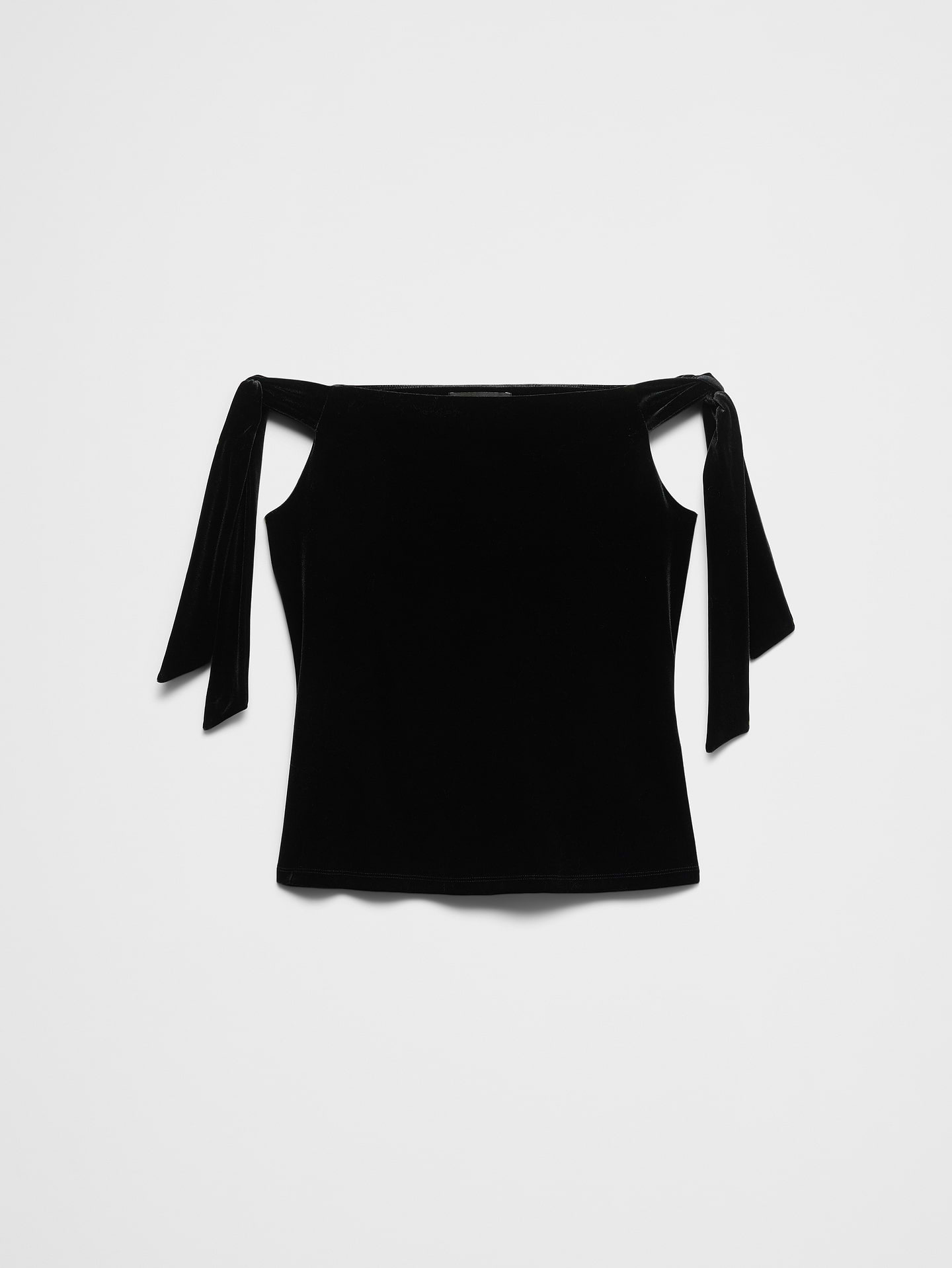 Image number 4 showing, Velvet Off-Shoulder Tie Top