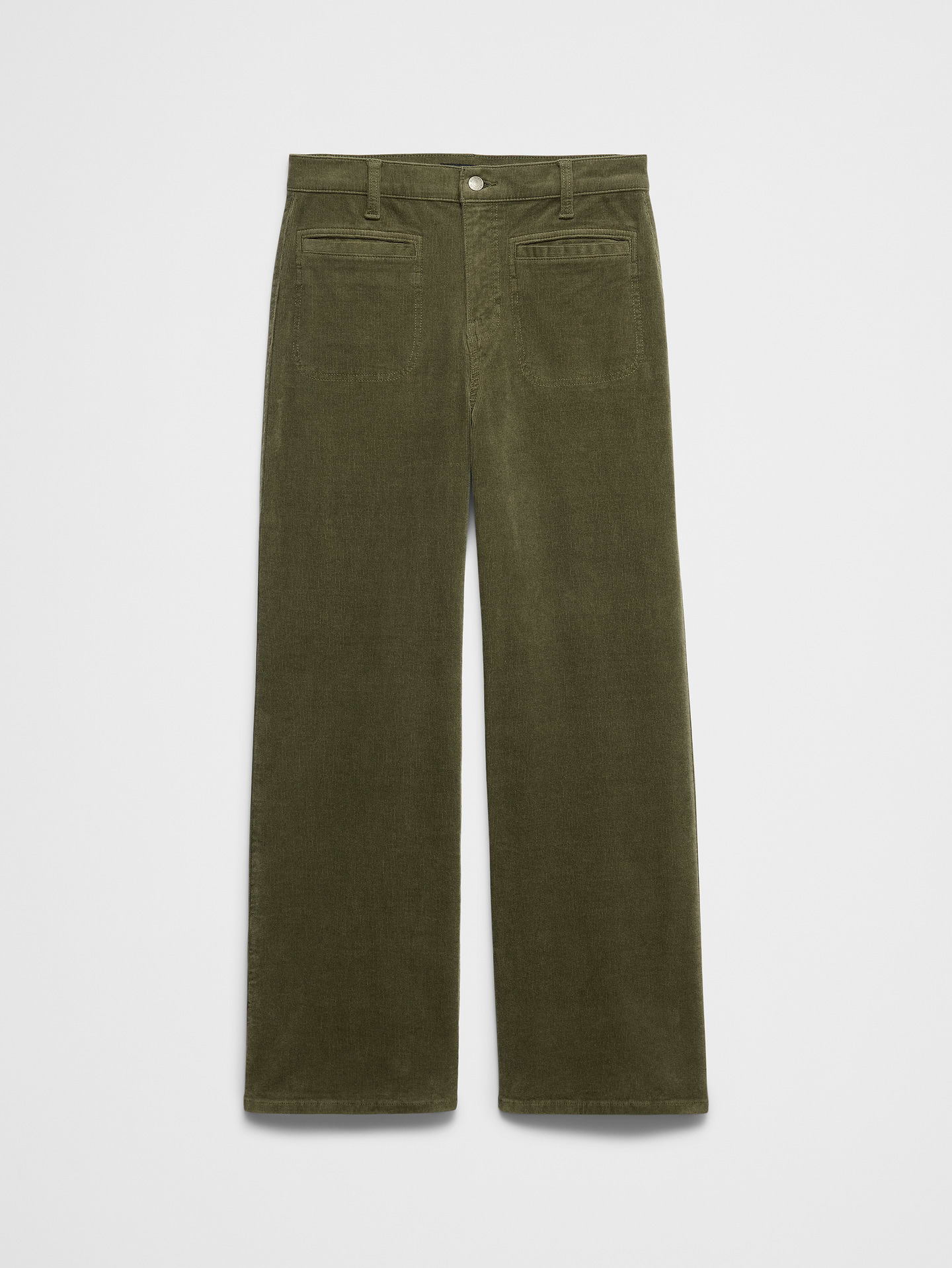 Image number 4 showing, Wide-Leg High-Rise Corduroy Patch Pocket Pant