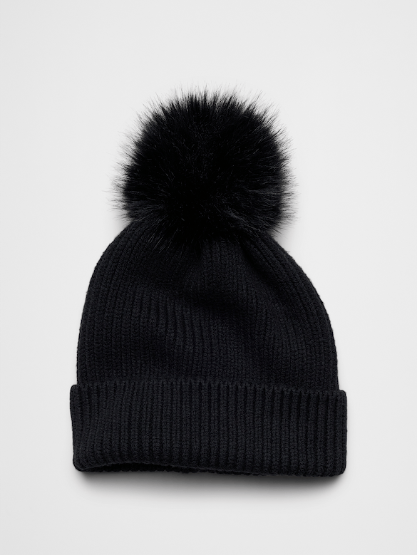 Ribbed Pom Beanie
