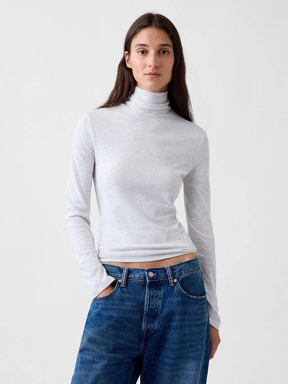 100% Cotton Authentic Turtleneck T-Shirt