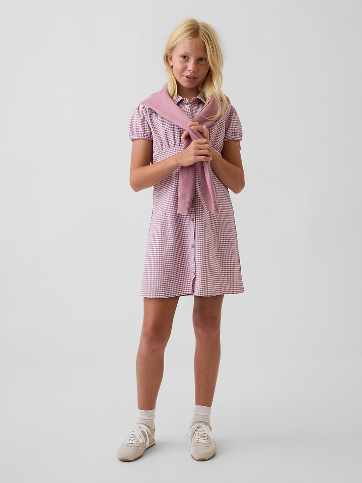 Image 4 of 5, Kids Gingham Shirtdress