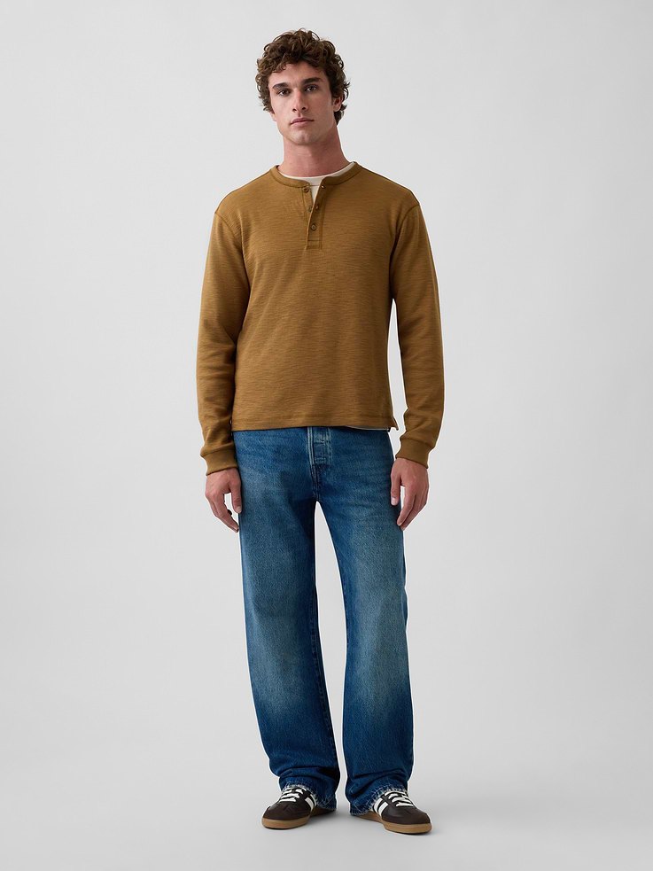 Image 2 of 5, Relaxed Henley T-Shirt