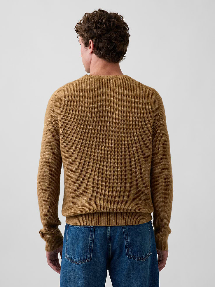 Image 3 of 5, CashSoft Waffle Crew Sweater