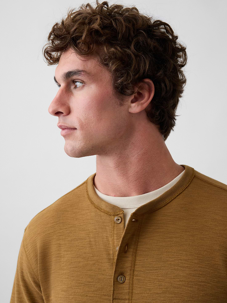 Image 4 of 5, Relaxed Henley T-Shirt