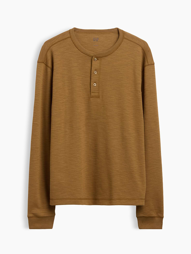 Image 5 of 5, Relaxed Henley T-Shirt