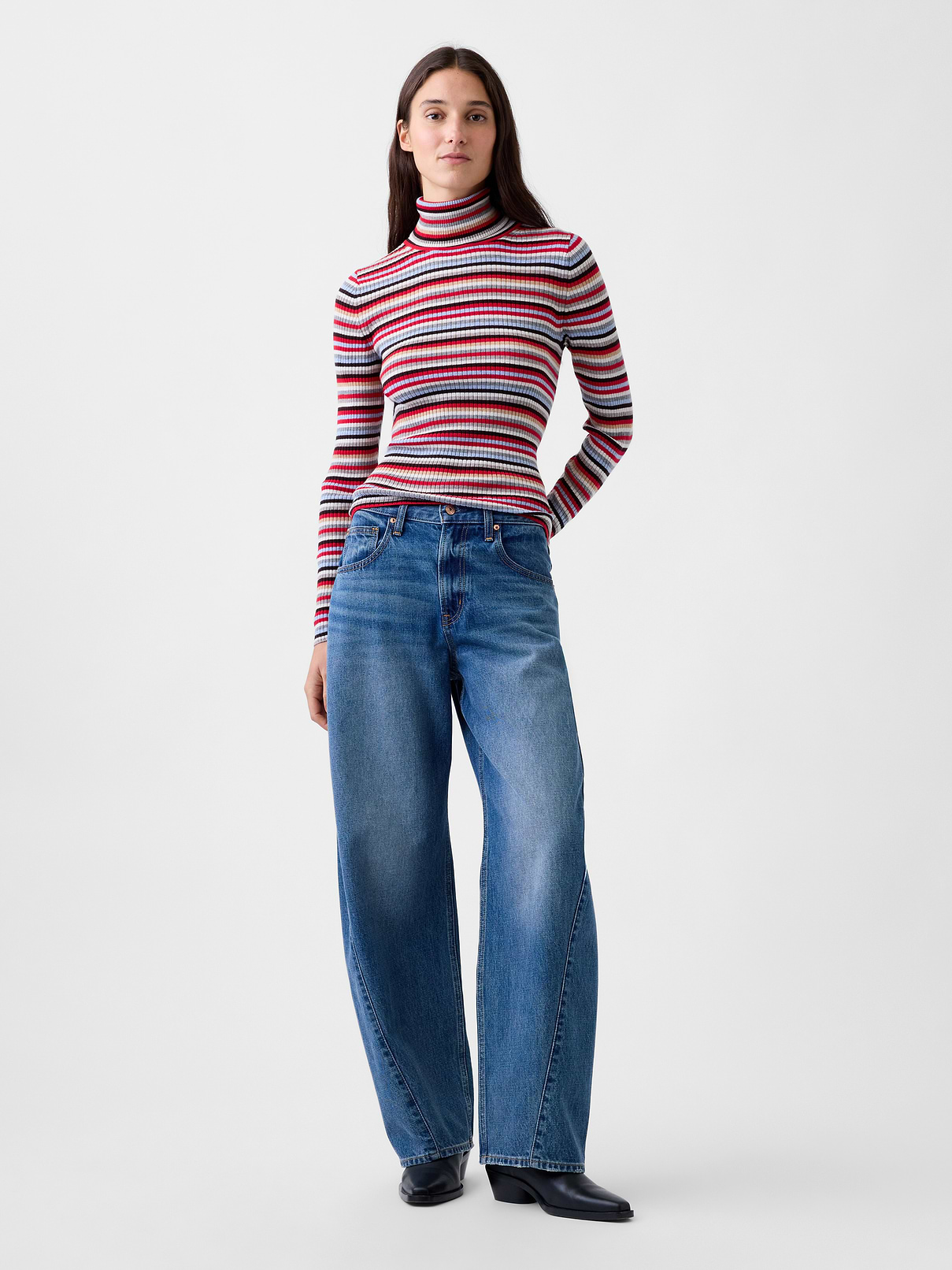 Image 2 of 5, Lightweight CashSoft Rib Turtleneck Sweater