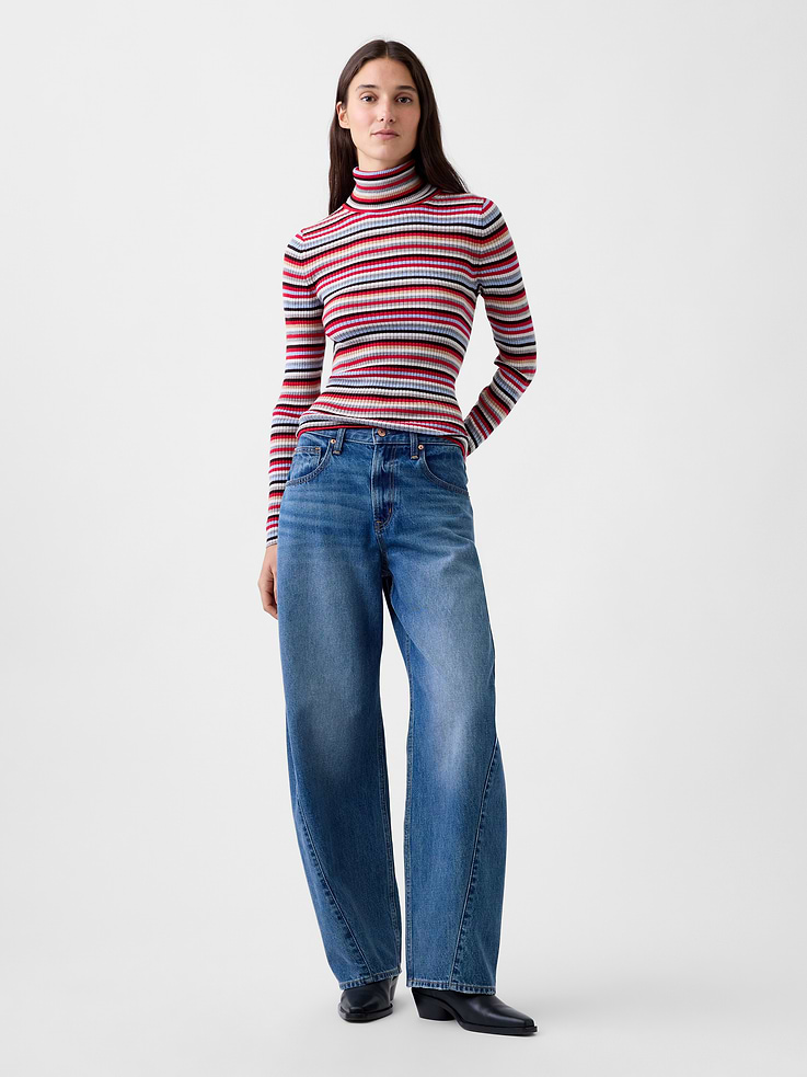 Image 2 of 5, Lightweight CashSoft Rib Turtleneck Sweater