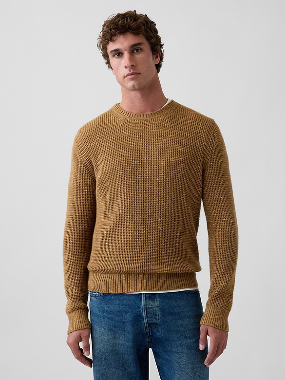 CashSoft Waffle Crew Sweater