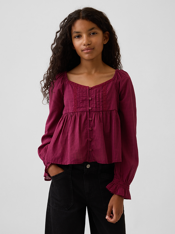 Kids Puff-Sleeve Empire-Waist Top