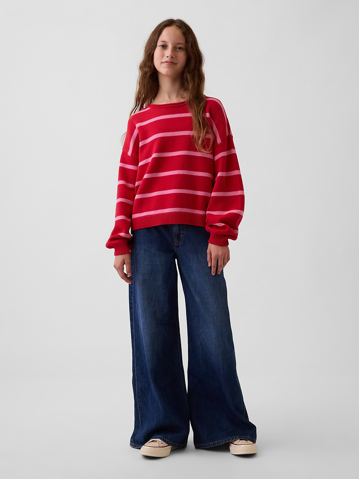 Image 4 of 5, Kids 100% Cotton Oversized Rollneck Sweater
