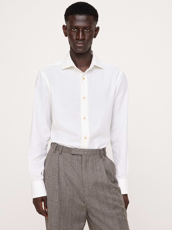 Slim-Fit Cotton-Cashmere Dress Shirt