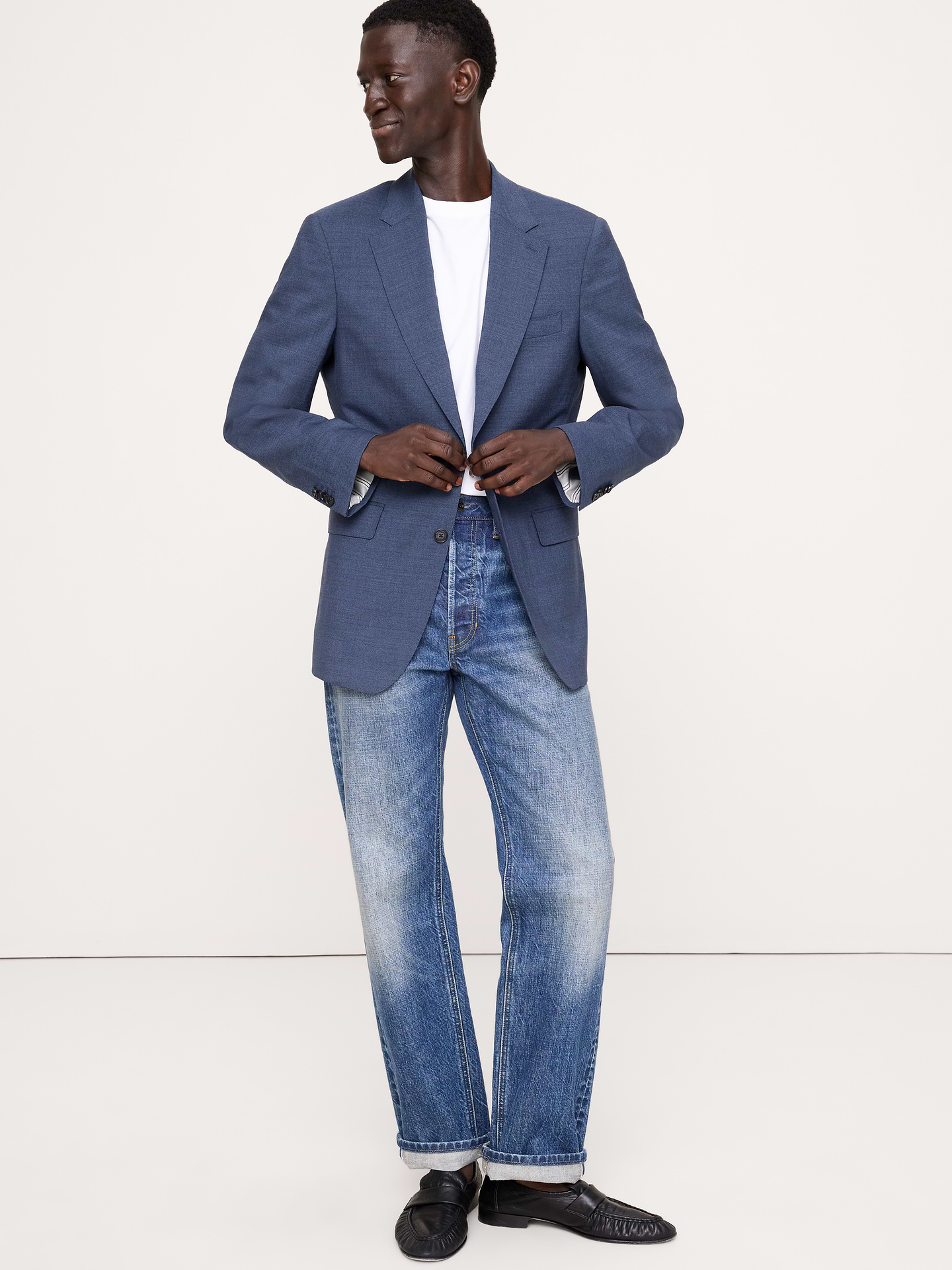 Image 4 of 8, Tailored Slim Signature Stretch Italian Rustico Suit Jacket