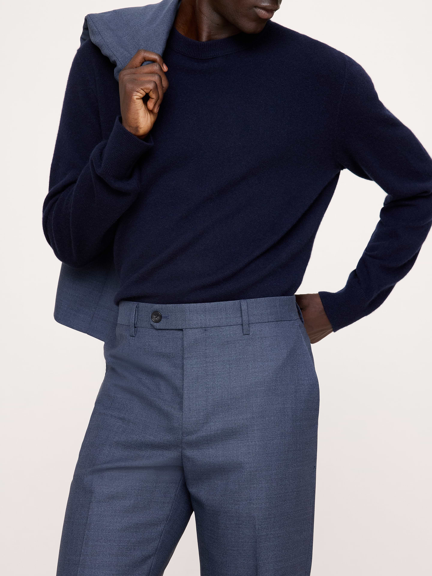 Image 4 of 8, Tailored Slim Signature Stretch Italian Rustico Suit Pant