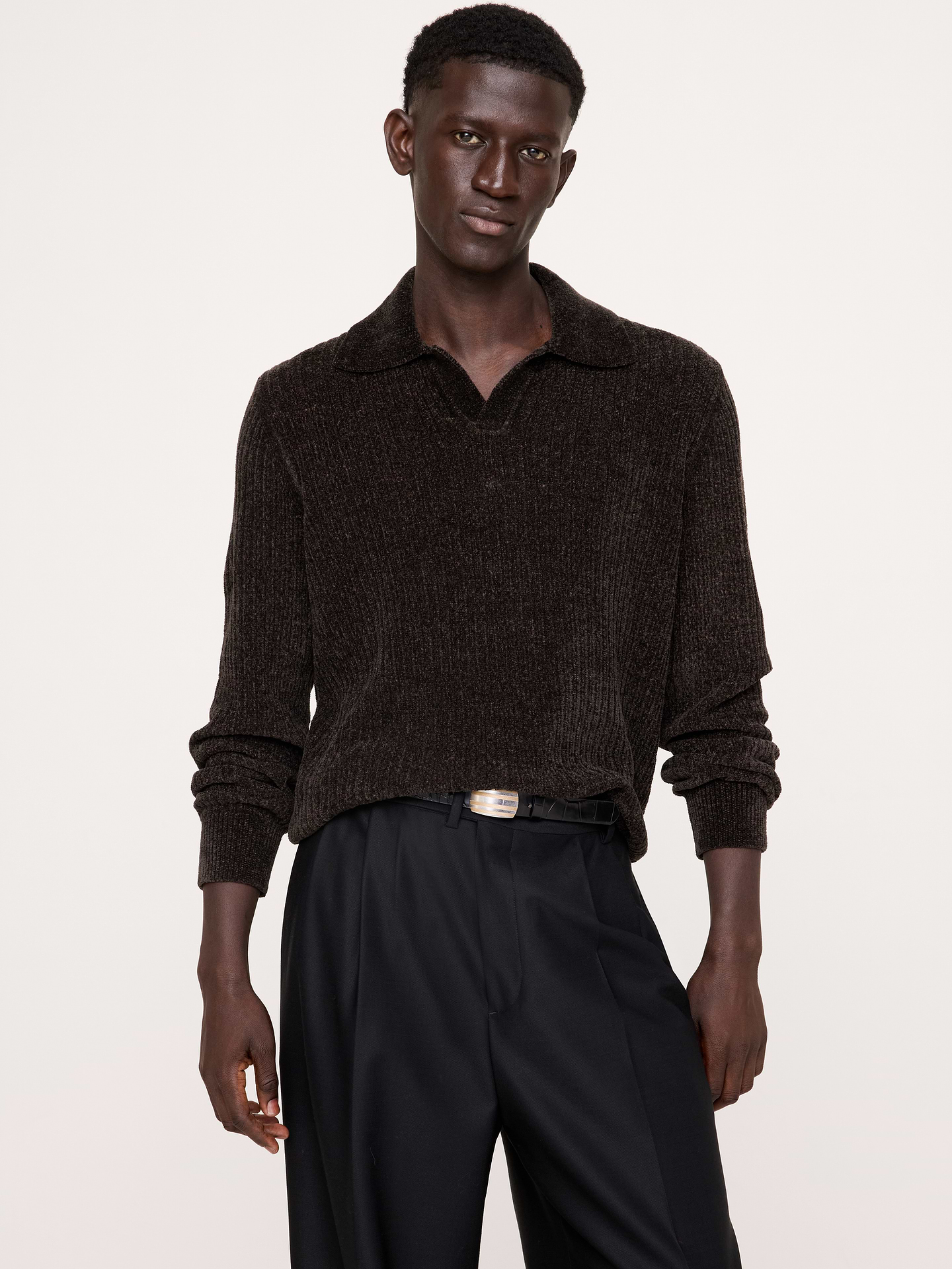 Image 3 of 5, Italian Chenille Sweater Polo