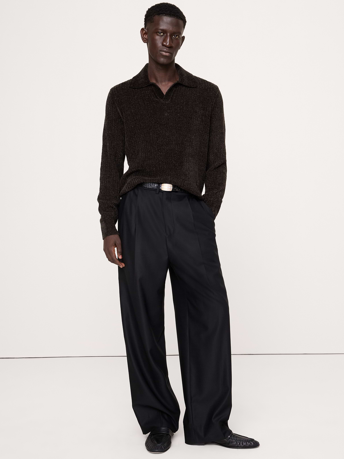 Italian Chenille Sweater Polo