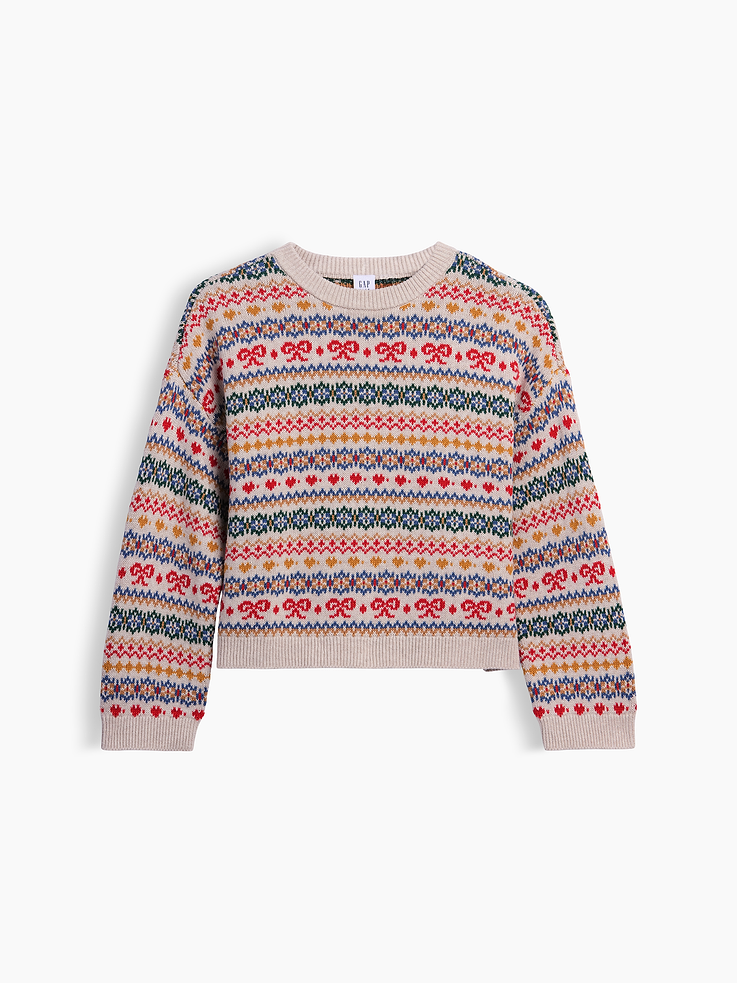 Image 2 of 5, Kids 100% Cotton Oversized Crew Sweater