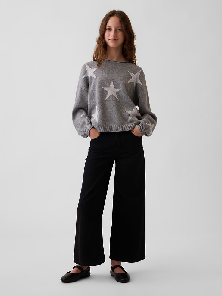 Image 4 of 5, Kids 100% Cotton Oversized Rollneck Sweater