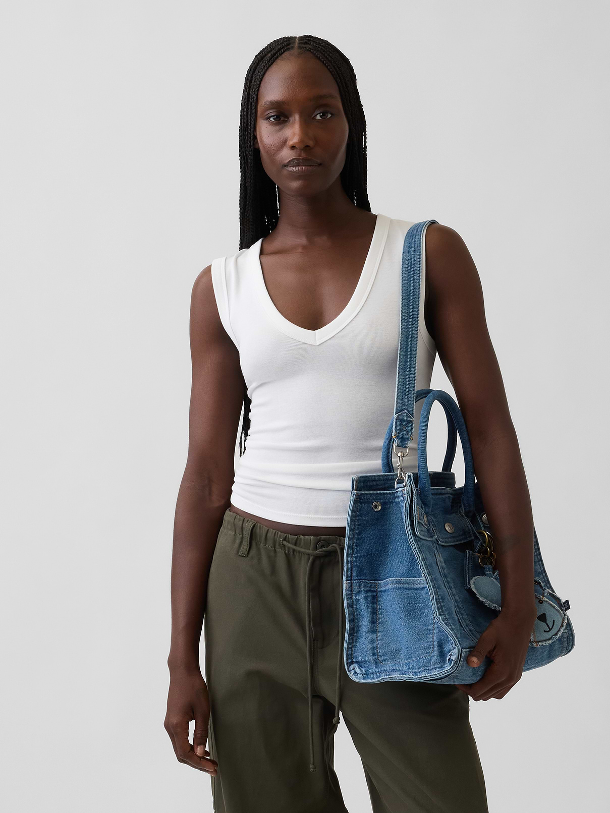 Image number 2 showing, Denim Five Pocket Tote