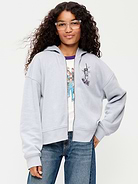 Image 1 of 3, built-in hood, long sleeves, drop shoulders, licensed graphic at front and back, full length zipper, Stranger Things: Tales From 85™/ © Netflix. Used with permission., Product #1185063