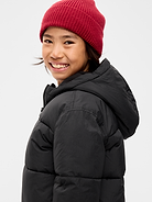 Image 3 of 4, Water-Resistant Crinkled Long Puffer Jacket for Boys