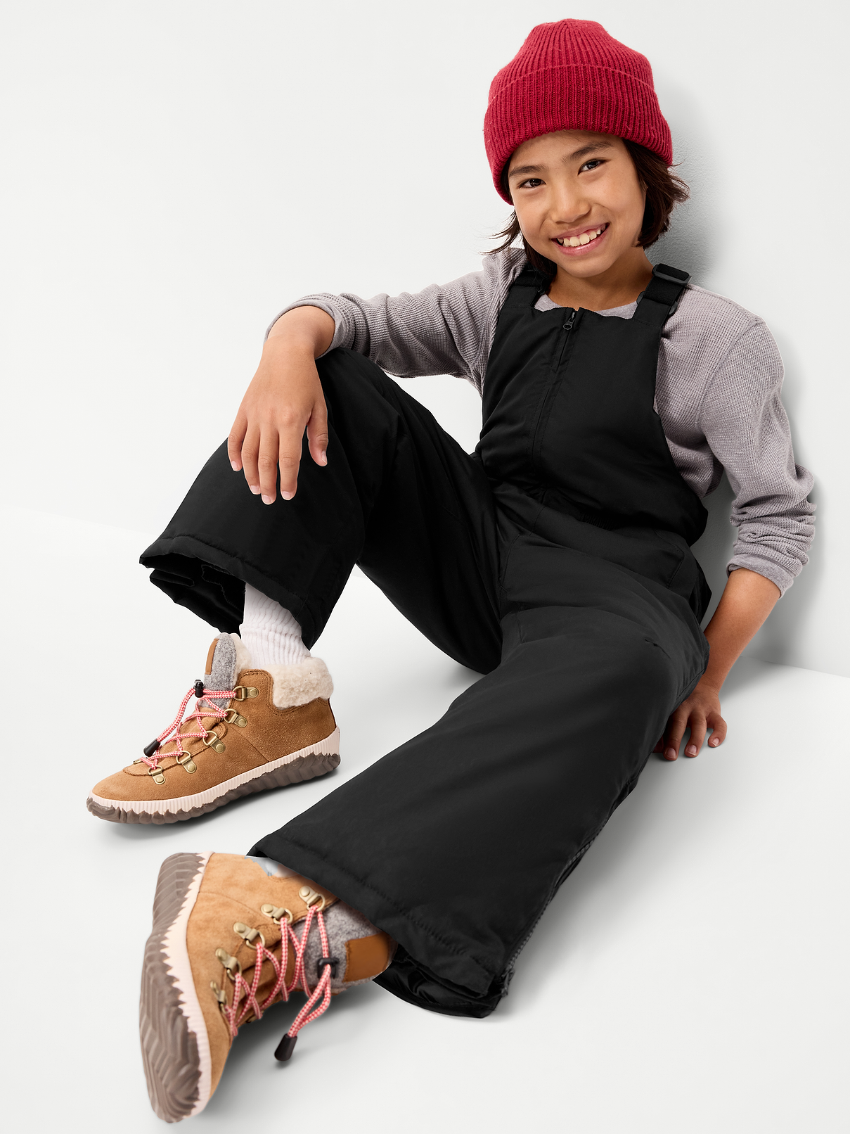 Image 3 of 4, Water-Resistant Gender-Neutral Snow-Bib Overalls for Kids