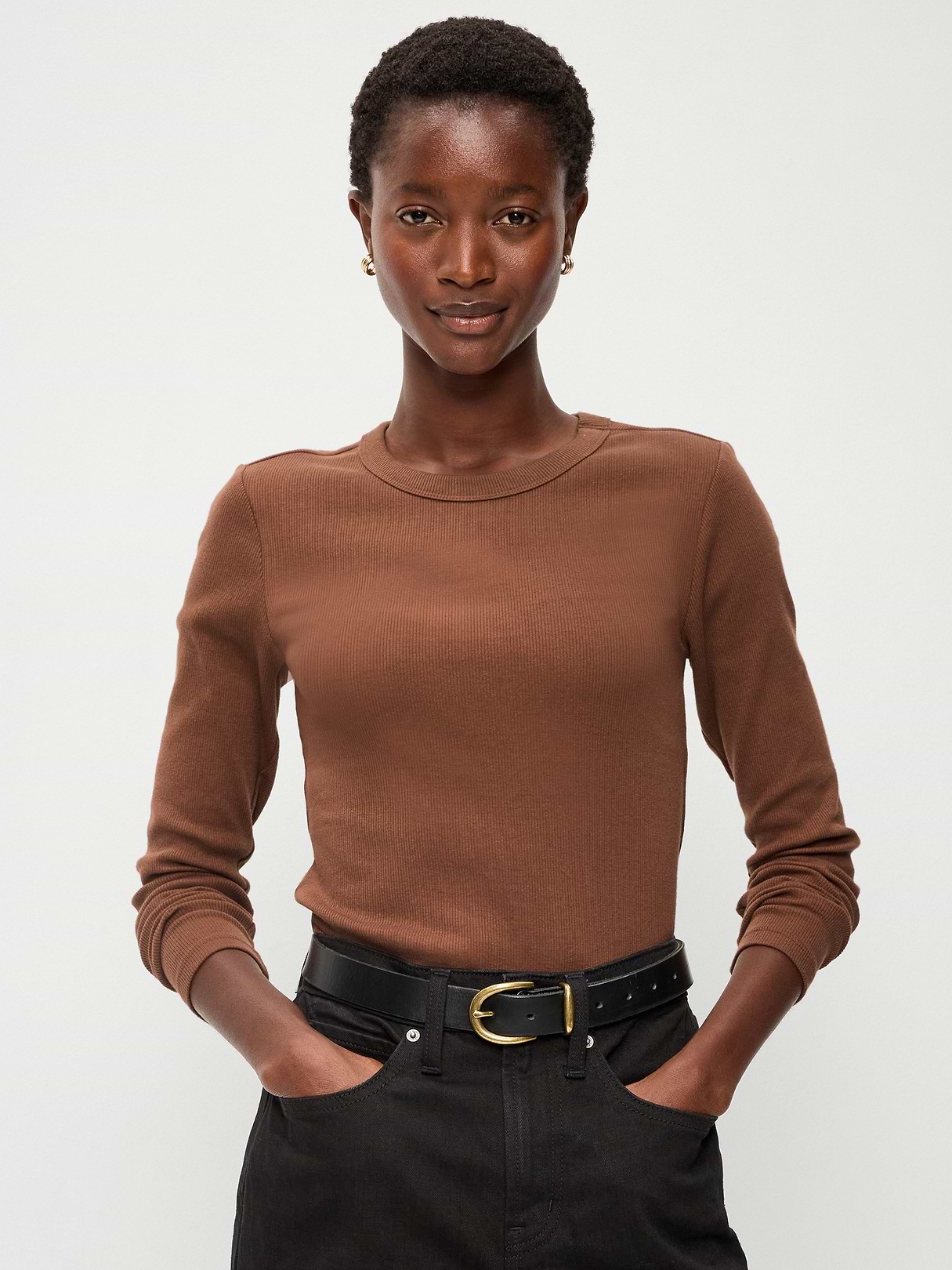 Snug Long-Sleeve Ribbed T-Shirt | Old Navy
