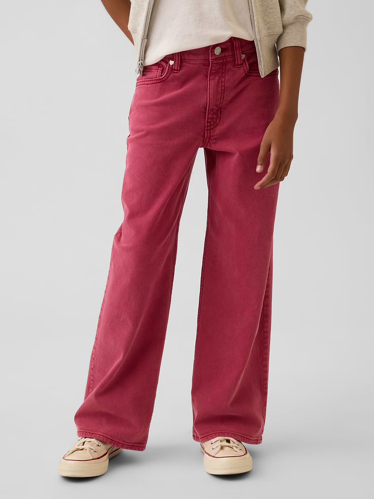 Image 3 de 6, Jean sportif jambe large à taille basse pour Enfant