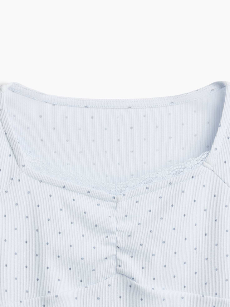 Image 4 of 5, Kids Lace-Trim Sweetheart Rib T-Shirt