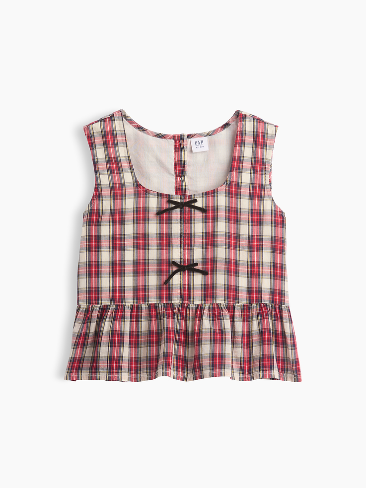 Image 2 of 5, Kids Bow-Front Peplum Top