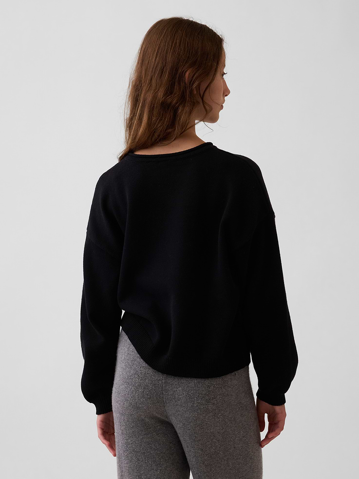 Image 3 of 5, Kids 100% Cotton Oversized Rollneck Sweater