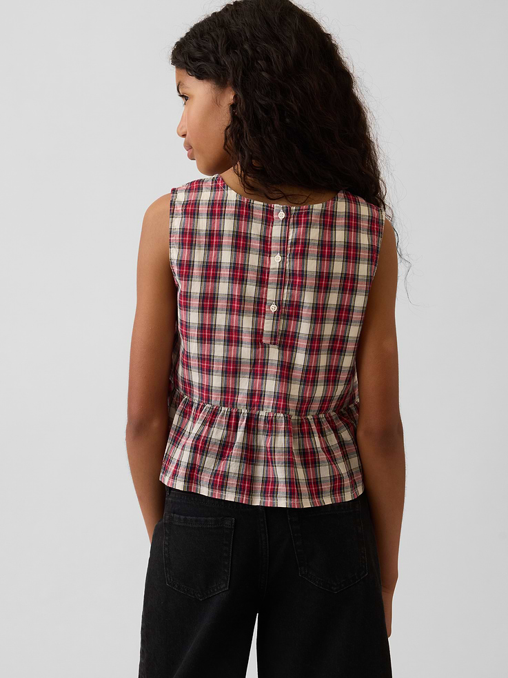 Image 3 of 5, Kids Bow-Front Peplum Top