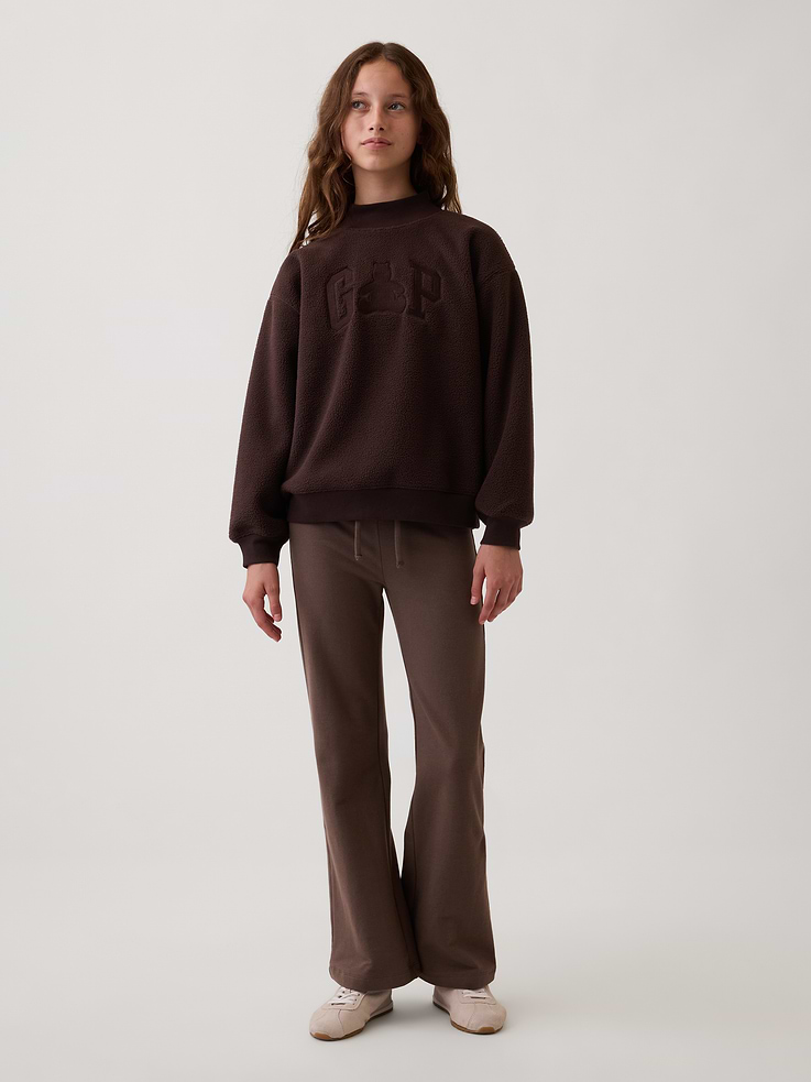 Image 2 of 6, Kids Sherpa Oversized Mockneck Logo Sweatshirt