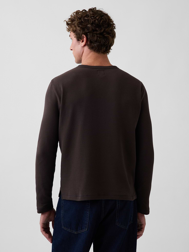 Image 3 of 5, Waffle Henley T-Shirt