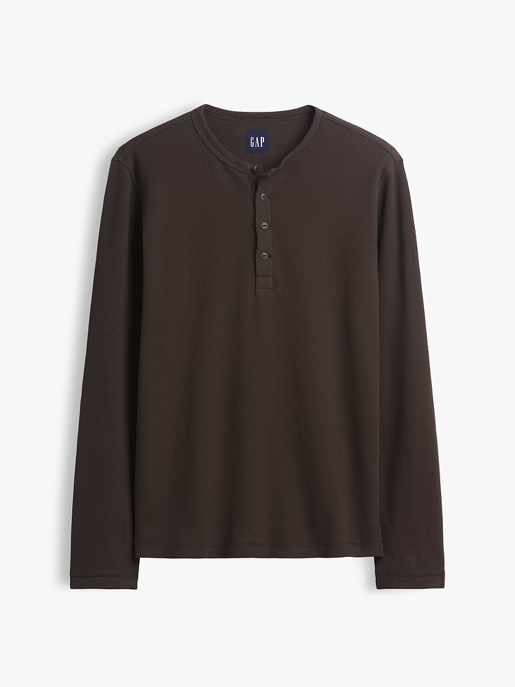 Image 5 of 5, Waffle Henley T-Shirt
