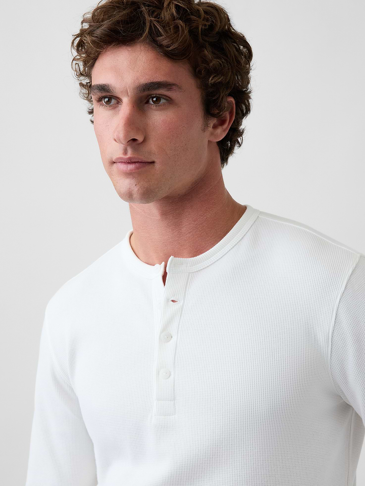 Image 4 of 5, Waffle Henley T-Shirt