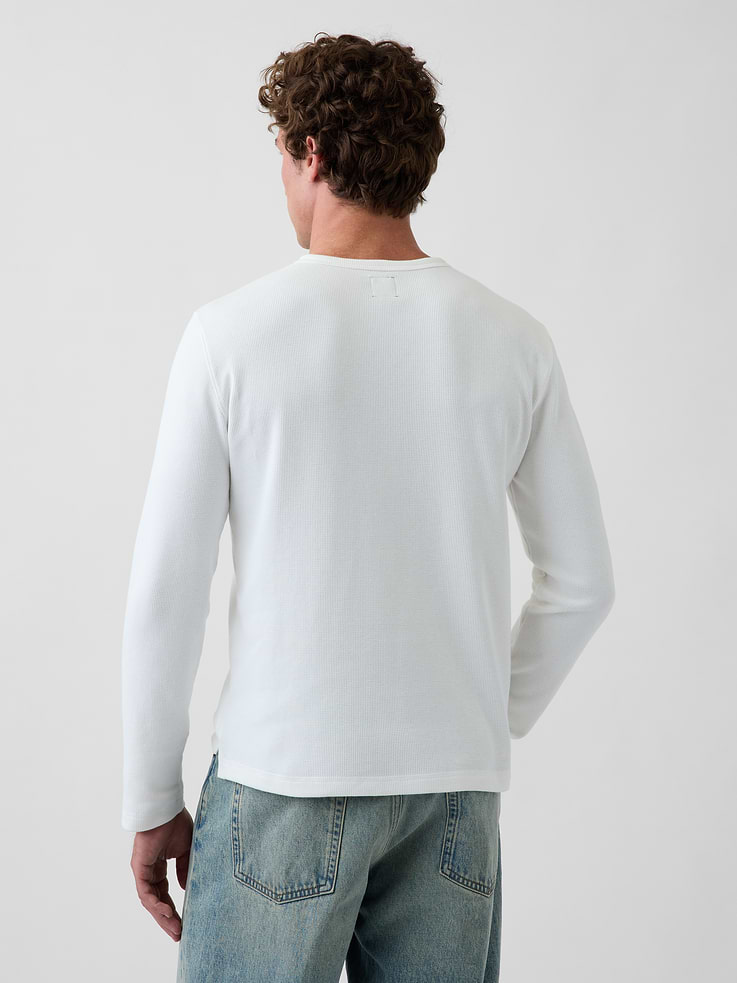 Image 3 of 5, Waffle Henley T-Shirt