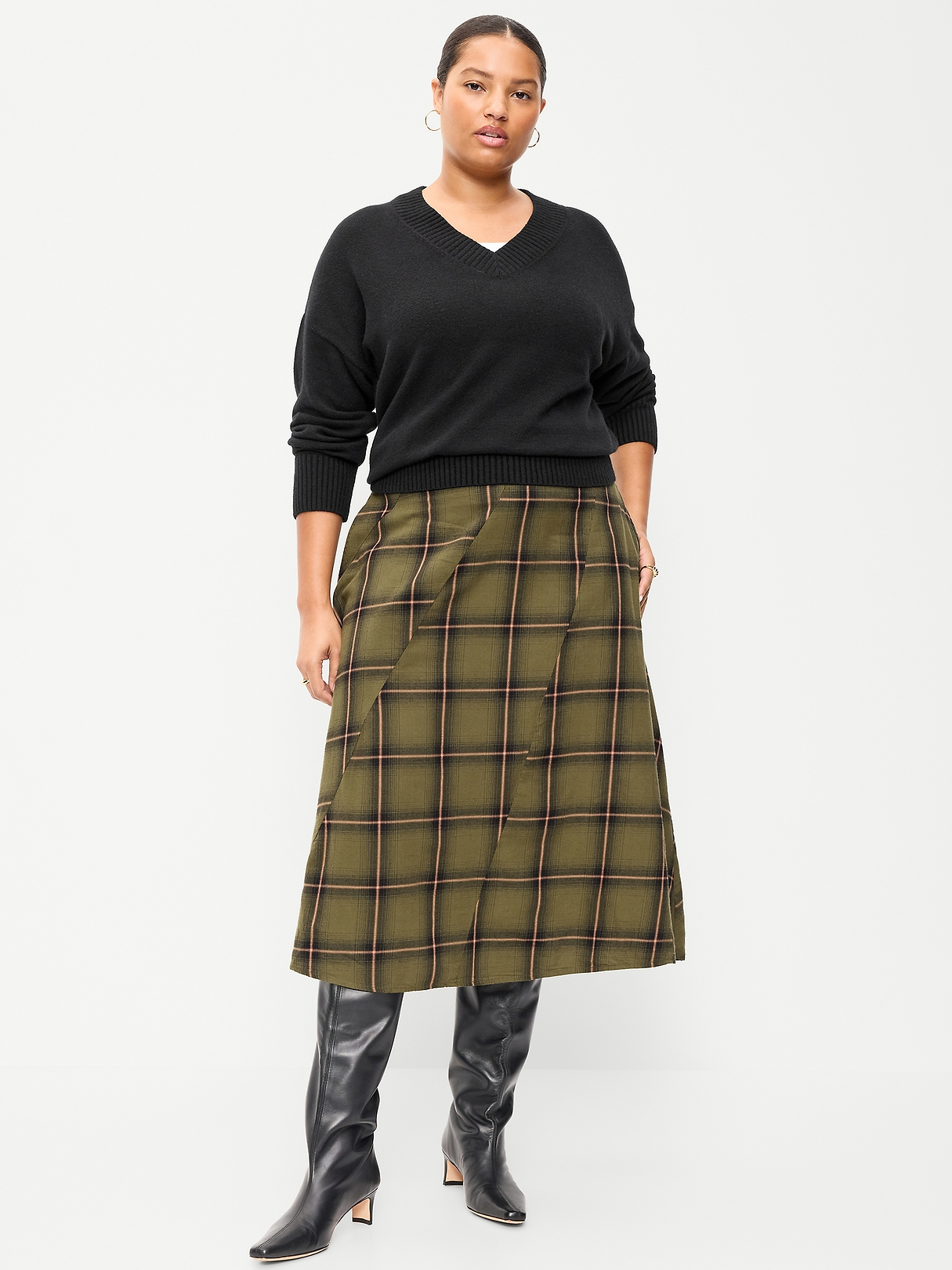 Plaid Midi Skirt | Old Navy