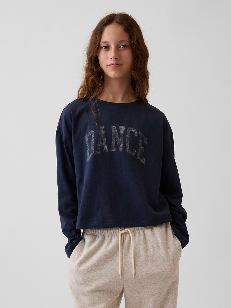 Image 1 of 4, Soft cotton jersey T-shirt. In an oversized fit., Crewneck., Long sleeves with drop shoulders., Graphics at front., Product #1185500
