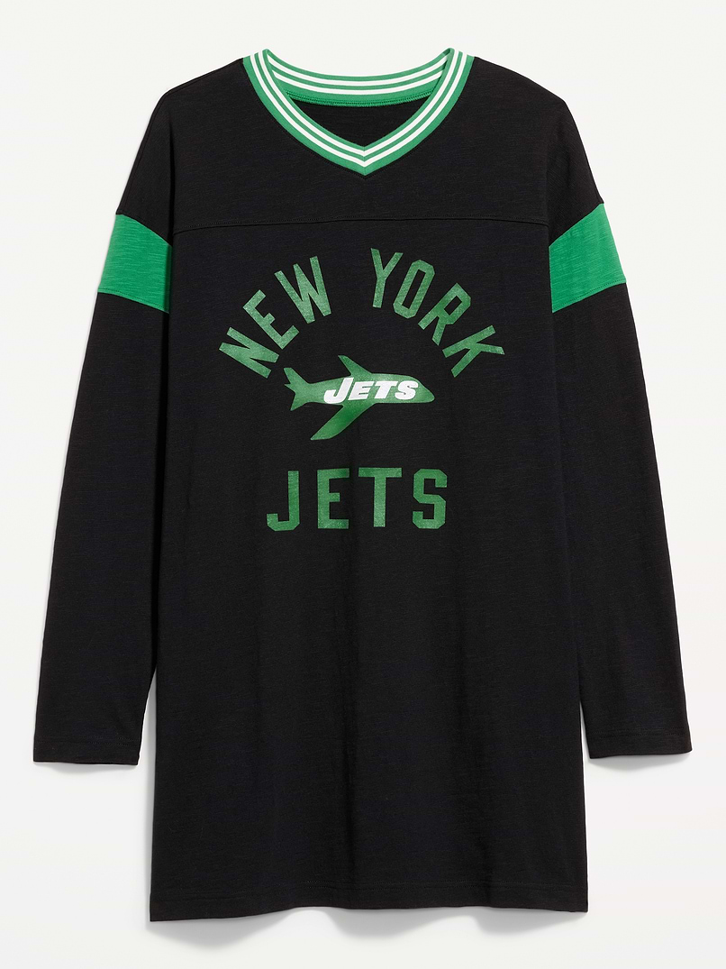 jets jersey dress New York Oversized Mini Football for Women TECIDO ESTAMPA