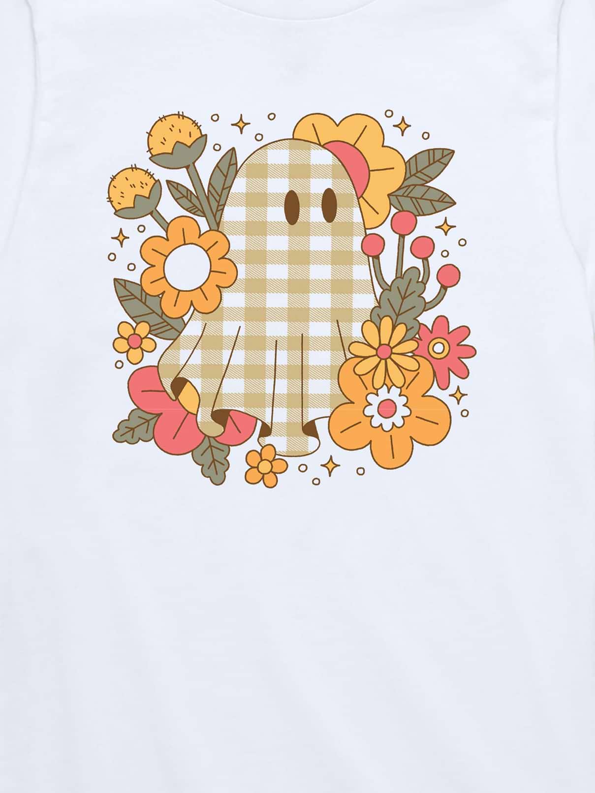 Image number 2 showing, Ghost Pattern Florals Short Sleeve T-Shirt For Toddler