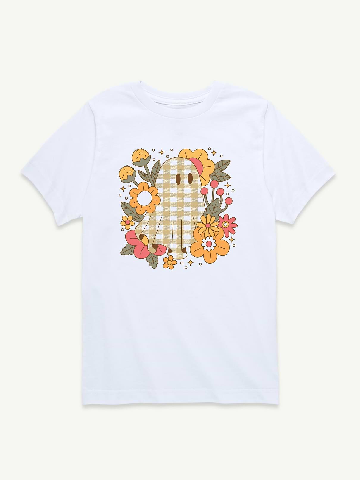 Image number 1 showing, Ghost Pattern Florals Short Sleeve T-Shirt For Toddler