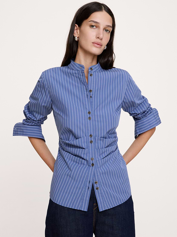 Haut à taille plissée en coton