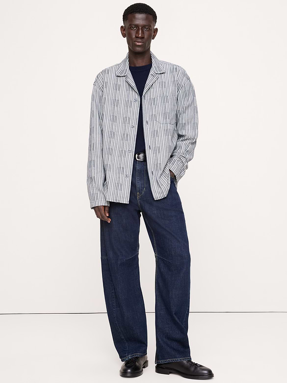 Relaxed-Fit Textured Cotton Shirt